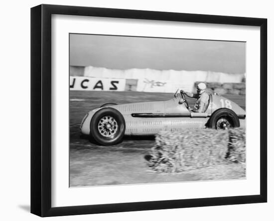 Luigi Villoresi Winning the British Grand Prix, Silverstone, October 1948-null-Framed Photographic Print