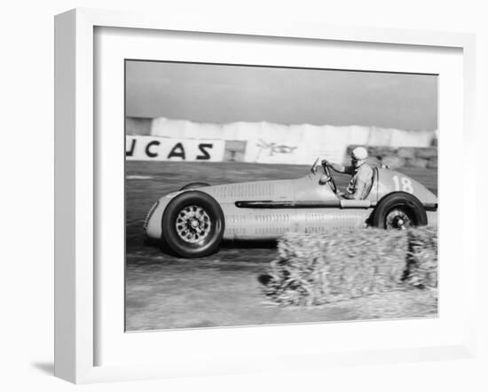 Luigi Villoresi Winning the British Grand Prix, Silverstone, October 1948-null-Framed Photographic Print