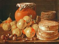 Still Life with Pears, Melon and Barrel for Marinading-Luis Egidio Melendez-Giclee Print