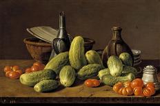 Still Life of Oranges, Watermelon, a Pot, and Boxes of Cake, Ca. 1760-Luis Egidio Meléndez-Giclee Print