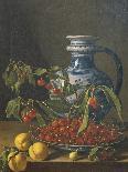 Still Life with Plums, Figs, Bread and Fish-Luis Egidio Melendez-Giclee Print