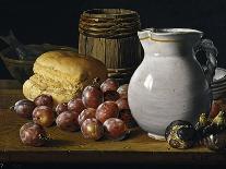 Still Life with Small Pears, Bread, White Pitcher, Glass Bottle, and Earthenware Bowl, 1760-Luis Egidio Meléndez-Giclee Print