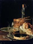 Still Life with Ham, Eggs, Bread, Frying Pan and Pitcher-Luis Egidio Melendez-Giclee Print
