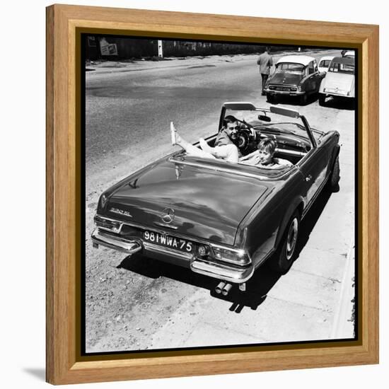 Luis Mariano and Annie Cordy Drinving a Cabriolet-Marcel Begoin-Framed Premier Image Canvas