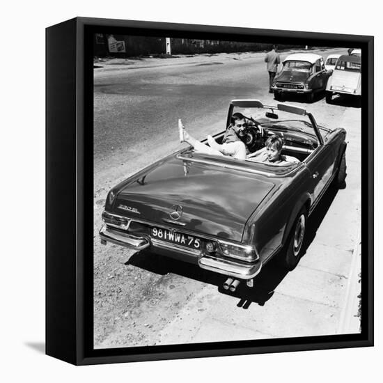 Luis Mariano and Annie Cordy Drinving a Cabriolet-Marcel Begoin-Framed Premier Image Canvas