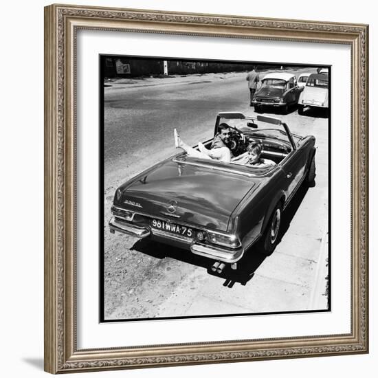 Luis Mariano and Annie Cordy Drinving a Cabriolet-Marcel Begoin-Framed Photographic Print