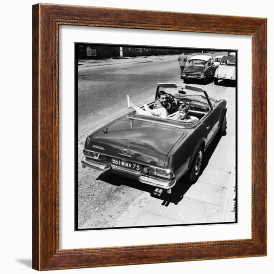 Luis Mariano and Annie Cordy Drinving a Cabriolet-Marcel Begoin-Framed Photographic Print