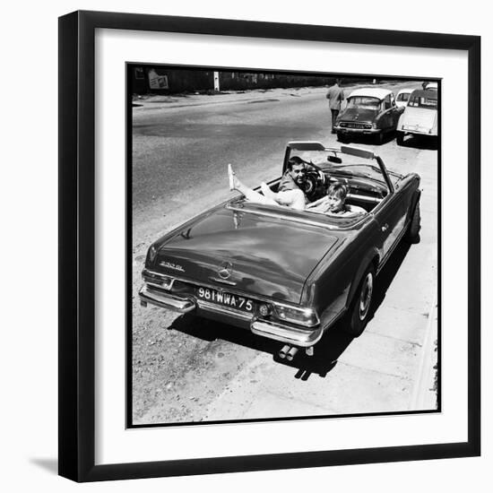 Luis Mariano and Annie Cordy Drinving a Cabriolet-Marcel Begoin-Framed Photographic Print