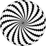 Op Art Rotating Windmills Black and White-Luis Stortini Sabor aka CVADRAT-Framed Stretched Canvas