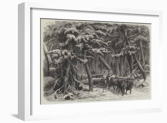 Lumbering in New Brunswick, Lumbermen at Work in the Forest-null-Framed Giclee Print