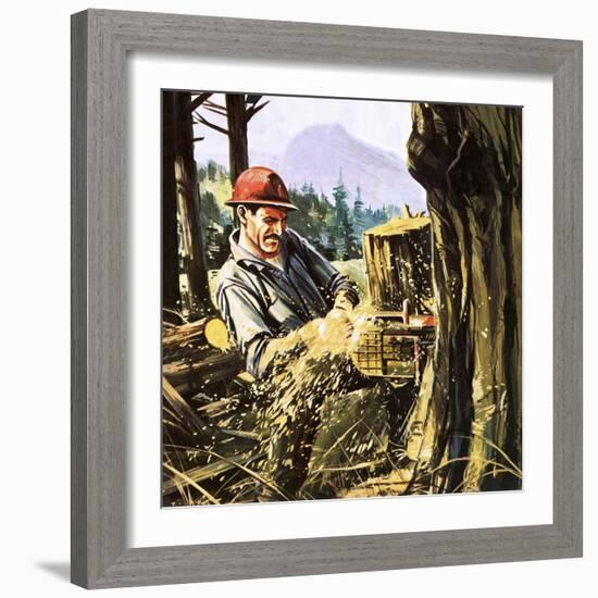 Lumberjack-Gerry Wood-Framed Giclee Print