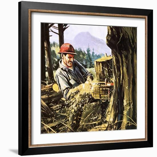 Lumberjack-Gerry Wood-Framed Giclee Print