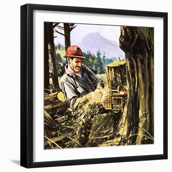 Lumberjack-Gerry Wood-Framed Giclee Print