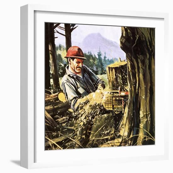 Lumberjack-Gerry Wood-Framed Giclee Print