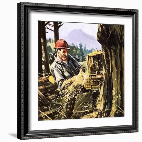 Lumberjack-Gerry Wood-Framed Giclee Print