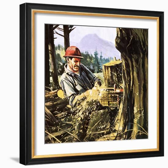 Lumberjack-Gerry Wood-Framed Giclee Print