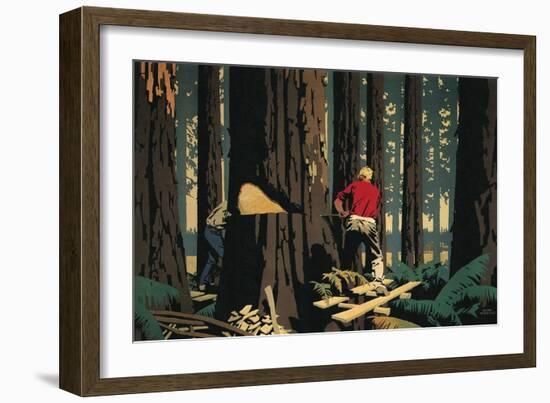Lumberjacks, 1930-null-Framed Giclee Print