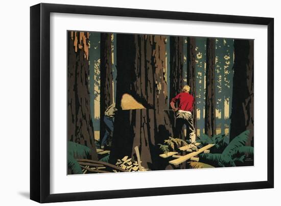 Lumberjacks, 1930-null-Framed Giclee Print