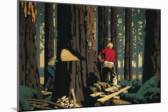 Lumberjacks, 1930-null-Mounted Giclee Print