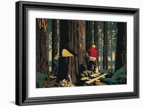 Lumberjacks, 1930-null-Framed Giclee Print