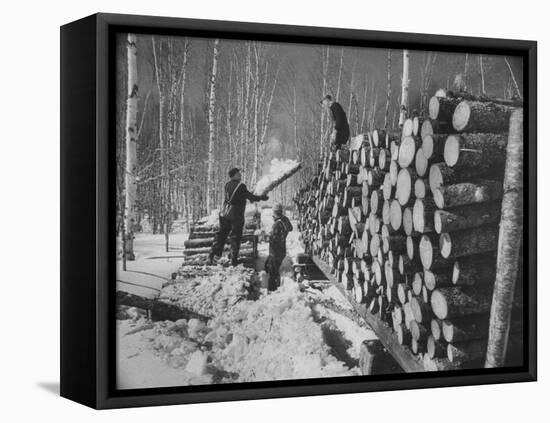 Lumbermen at Lumber Camp in Newfoundland-Carl Mydans-Framed Premier Image Canvas