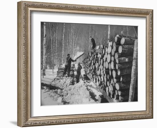 Lumbermen at Lumber Camp in Newfoundland-Carl Mydans-Framed Photographic Print