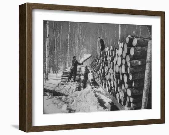 Lumbermen at Lumber Camp in Newfoundland-Carl Mydans-Framed Photographic Print