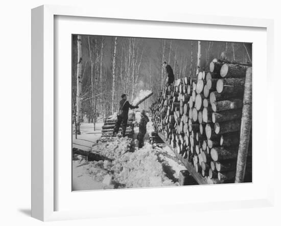 Lumbermen at Lumber Camp in Newfoundland-Carl Mydans-Framed Photographic Print