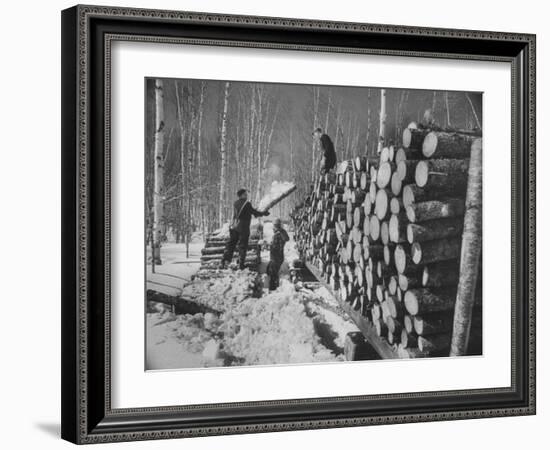 Lumbermen at Lumber Camp in Newfoundland-Carl Mydans-Framed Photographic Print