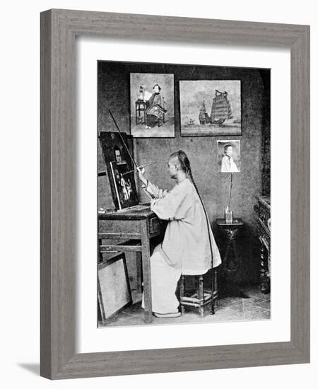 Lumqua, a Hong Kong Artist, C.1870-John Thomson-Framed Photographic Print