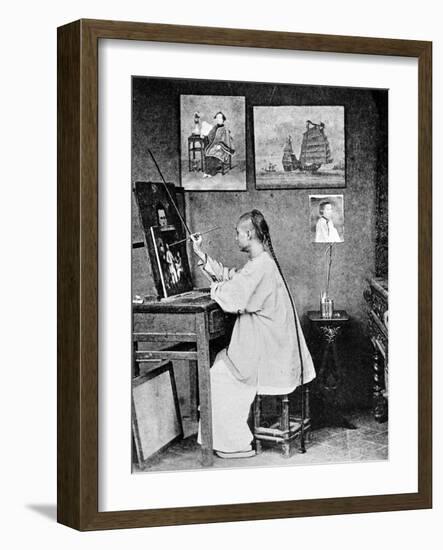 Lumqua, a Hong Kong Artist, C.1870-John Thomson-Framed Photographic Print