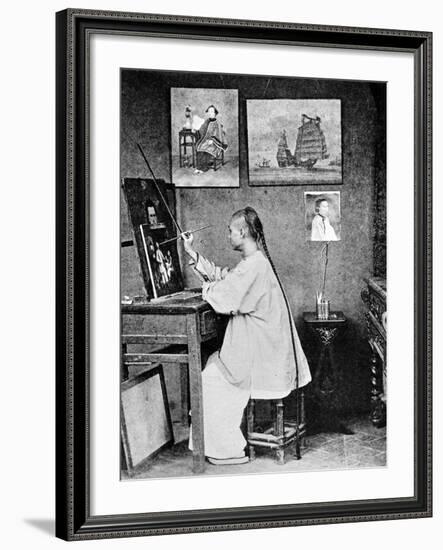 Lumqua, a Hong Kong Artist, C.1870-John Thomson-Framed Photographic Print