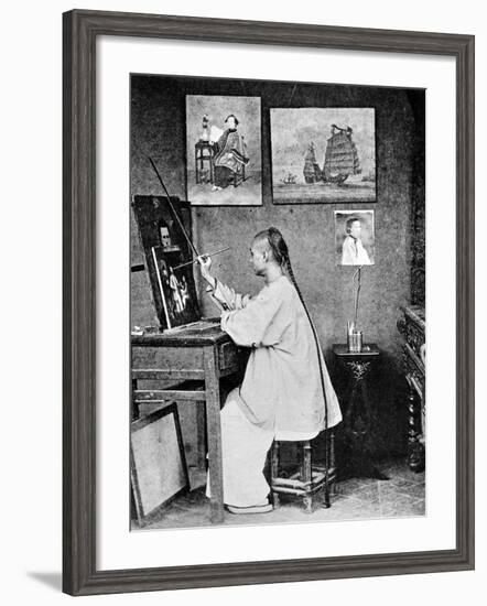 Lumqua, a Hong Kong Artist, C.1870-John Thomson-Framed Photographic Print