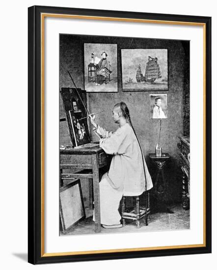 Lumqua, a Hong Kong Artist, C.1870-John Thomson-Framed Photographic Print