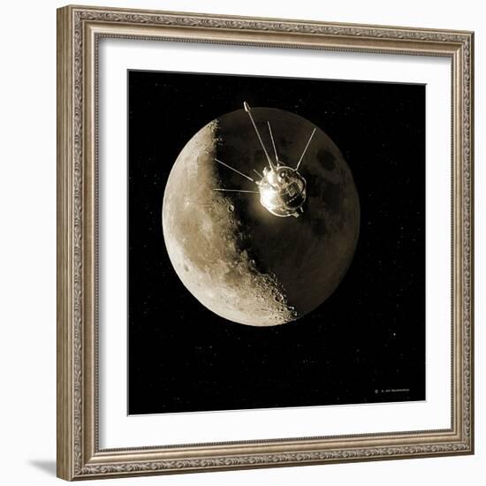 Luna 1 Spacecraft At the Moon, 1959-Detlev Van Ravenswaay-Framed Photographic Print