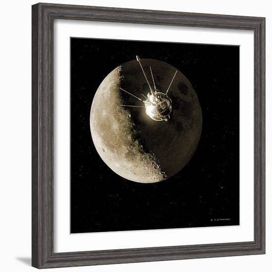 Luna 1 Spacecraft At the Moon, 1959-Detlev Van Ravenswaay-Framed Photographic Print