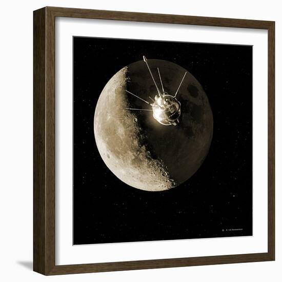 Luna 1 Spacecraft At the Moon, 1959-Detlev Van Ravenswaay-Framed Photographic Print