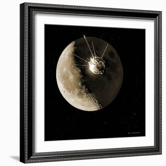 Luna 1 Spacecraft At the Moon, 1959-Detlev Van Ravenswaay-Framed Photographic Print