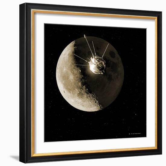 Luna 1 Spacecraft At the Moon, 1959-Detlev Van Ravenswaay-Framed Photographic Print