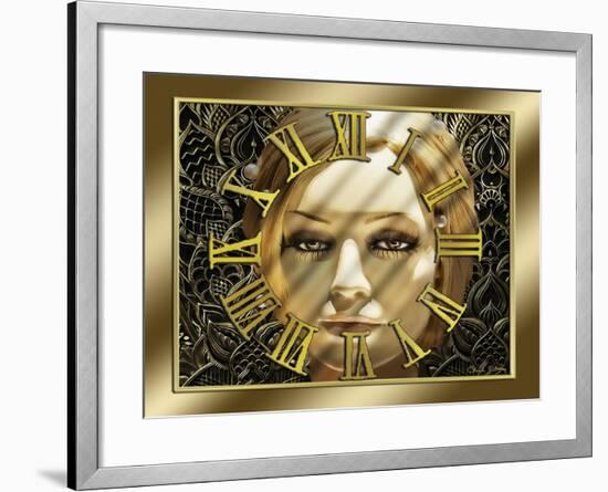 Luna Art Deco Clock-Art Deco Designs-Framed Giclee Print