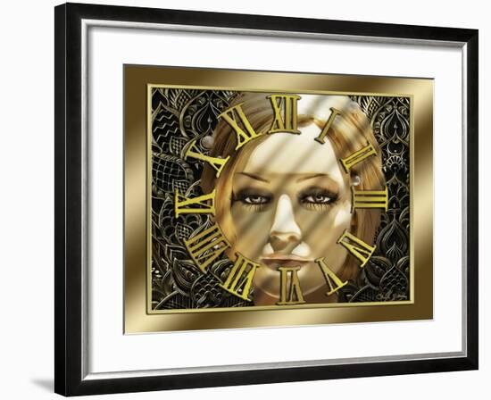 Luna Art Deco Clock-Art Deco Designs-Framed Giclee Print