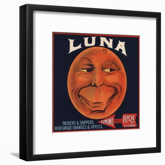 Luna Brand - Los Angeles, California - Citrus Crate Label-Lantern Press-Framed Art Print