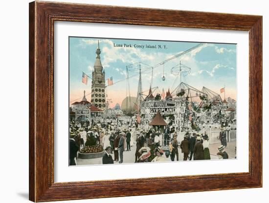 Luna Park, Coney Island, New York-null-Framed Art Print