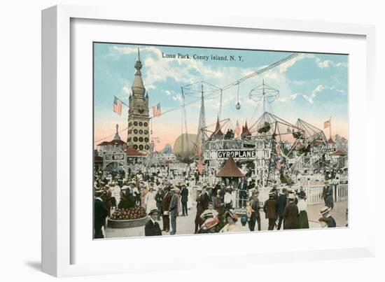 Luna Park, Coney Island, New York-null-Framed Art Print