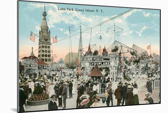 Luna Park, Coney Island, New York-null-Mounted Art Print