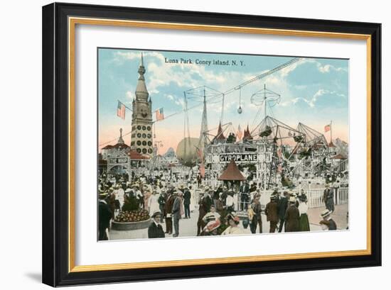 Luna Park, Coney Island, New York-null-Framed Art Print