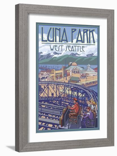 Luna Park Scene, Seattle, Washington-Lantern Press-Framed Art Print