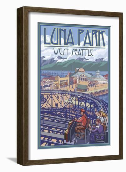 Luna Park Scene, Seattle, Washington-Lantern Press-Framed Premium Giclee Print