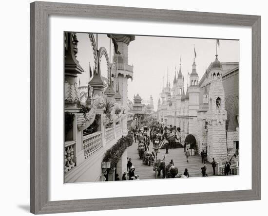 Luna Park, the Promenade, Coney Island, New York-null-Framed Photo