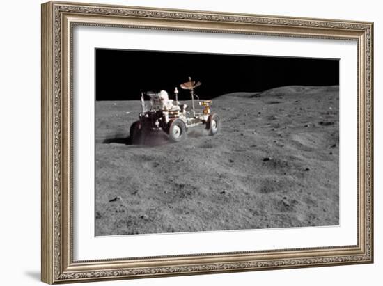 Lunar Grand Prix on Apollo 16 Mission, 1972-null-Framed Photographic Print